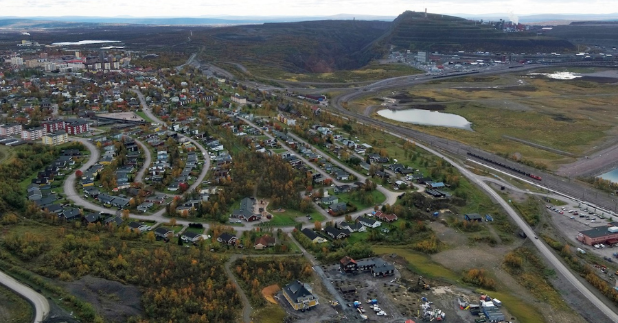 ABB Overview of Kiruna mine location, image courtesy of LKAB and photographer Frederic Alm