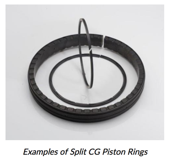 Metcar split piston rings