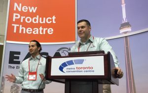 Jeff Clarkin, Inpro/Seal® Market Development Manager, and Robby Tejano, Inpro/Seal Product Engineer, presenting The Next Generation of Shaft Grounding at the EASA New Product Theatre