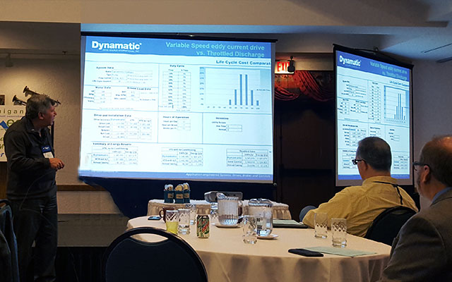 Gary Patterson, from Dynamatic, Presents at the MWEA Wastewater Administrators Conference on Friday, January 27, 2017, in Michigan.