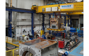Sulzer The 23-tonne motor was tested and repaired