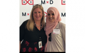 Aneesa Muthana, President and CEO of Pioneer Service, Inc. (right) and Chandra Brown, CEO at MxD, The Digital Manufacturing Institute
